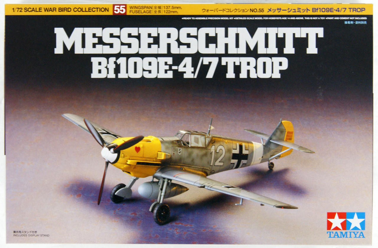 Сборная модель 1/72 Messerschmitt Bf109 E-4/7 Trop (Tamiya)