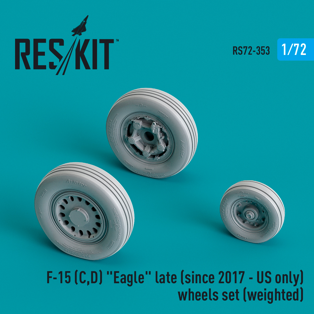 Дополнения из смолы 1/72 McDonnell F-15C/F-15D Eagle late wheels set (weighted) (ResKit)