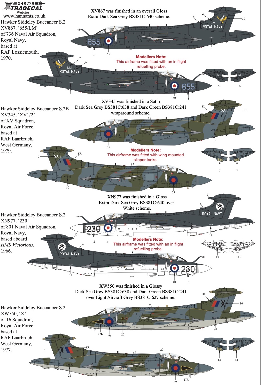 Декаль 1/48  Blackburn Buccaneer S.2 Collection Pt1  (Xtradecal)