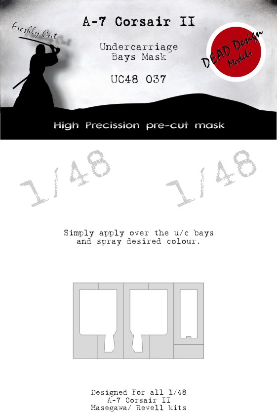 LTV A-7D/A-7E Corsair II undercarriage wheel bay paint mask (designed to be used with Hasegawa kits)