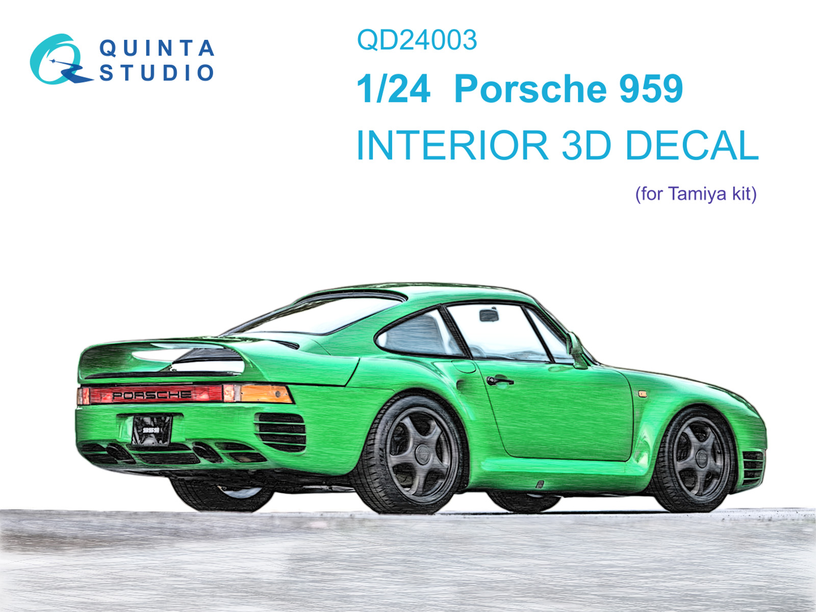 3D Декаль интерьера кабины Porsche 959 (Tamiya)