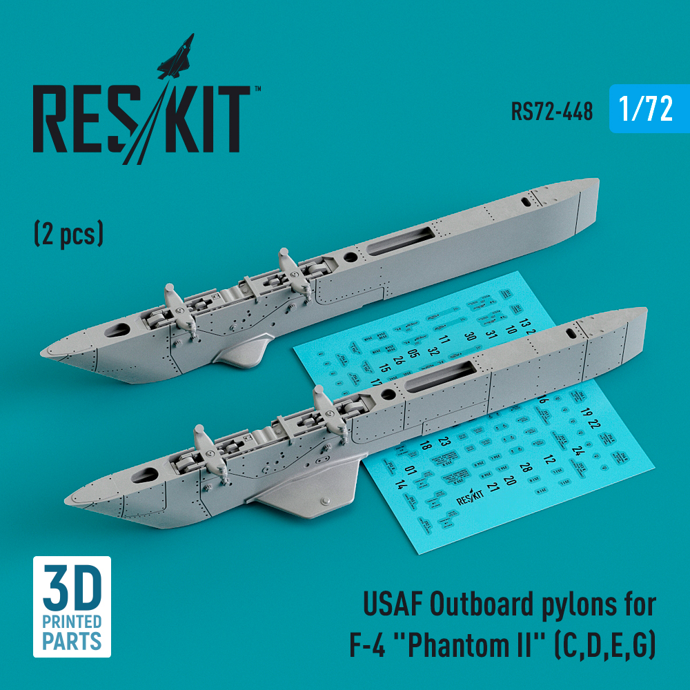 Дополнения из смолы 1/72 USAF Outboard pylons for McDonnell F-4 Phantom II (2 pcs) (ResKit)