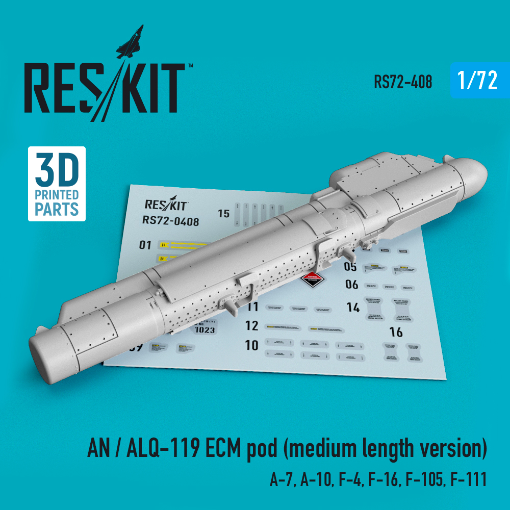 Дополнения из смолы 1/72 AN / ALQ-119 ECM pod (medium length version) (ResKit)