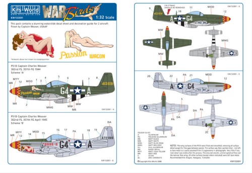 Декаль 1/32 North-American P-51D Mustang (2) (Kits-World)