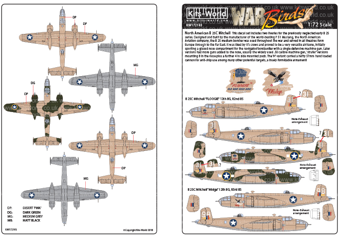 Декаль 1/72 B-25C Mitchell (Kits-World)