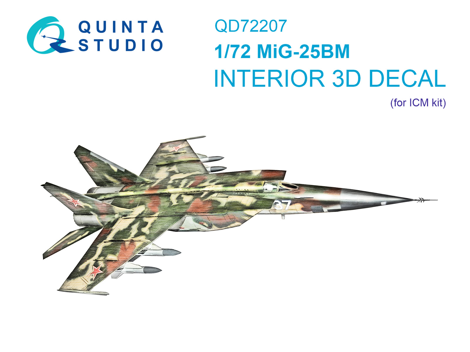 3D Декаль интерьера кабины МиГ-25БМ (ICM)