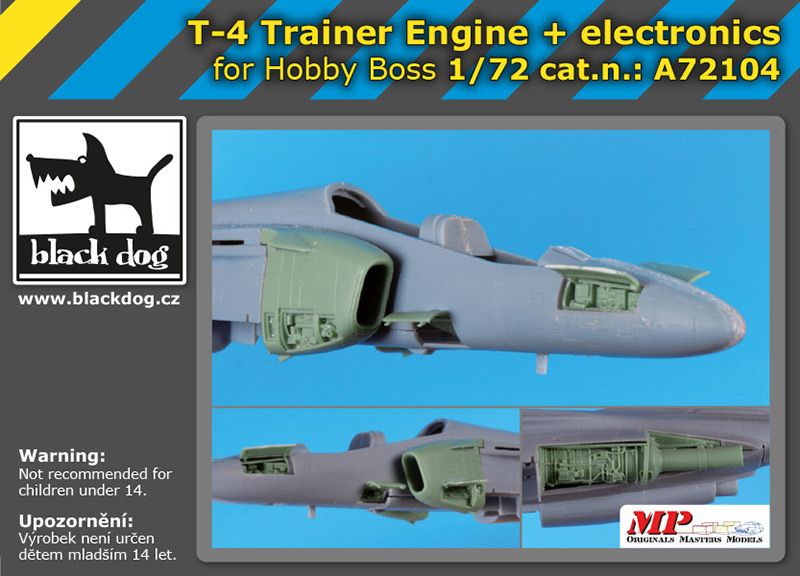 Дополнения из смолы 1/72 Двигатель + электроника J.A.S.D.F T-4 Trainer (для модели Hobby Boss)