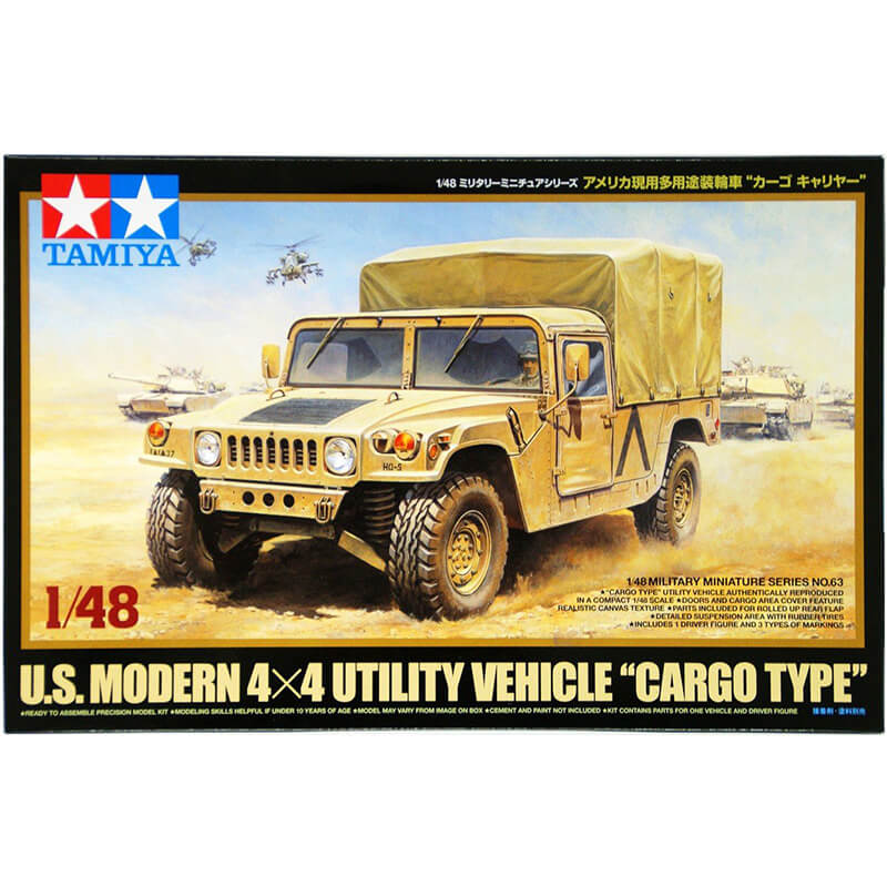 Сборная модель 1/48 Американский современный военный внедорожник 4x4 Cargo Type (Hammer) (Tamiya)