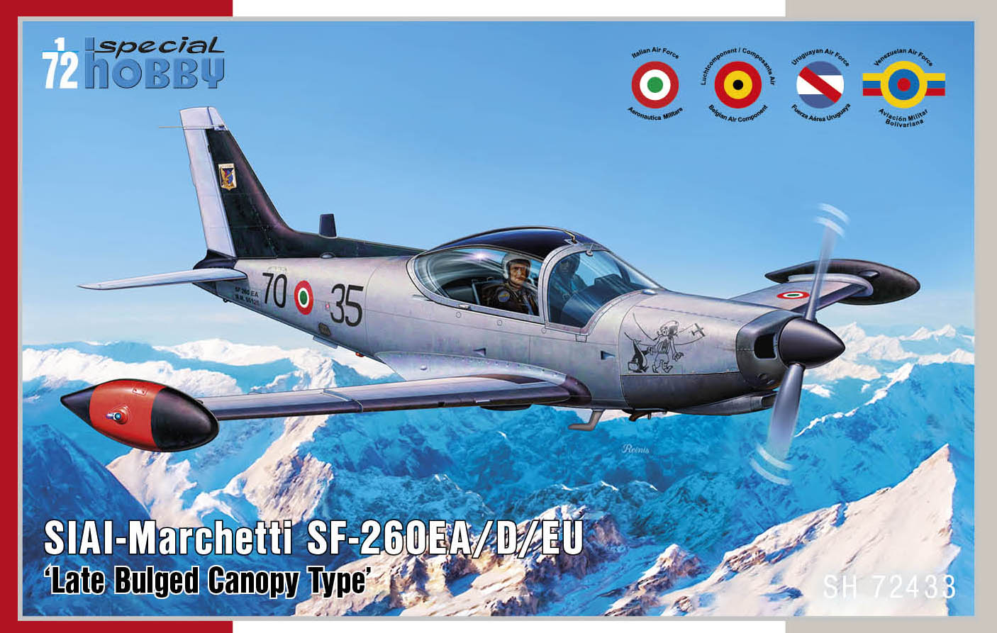 Сборная модель 1/72 SIAI-M. SF-260EA/D/EU 'Late Bulged Canopy' (Special Hobby)