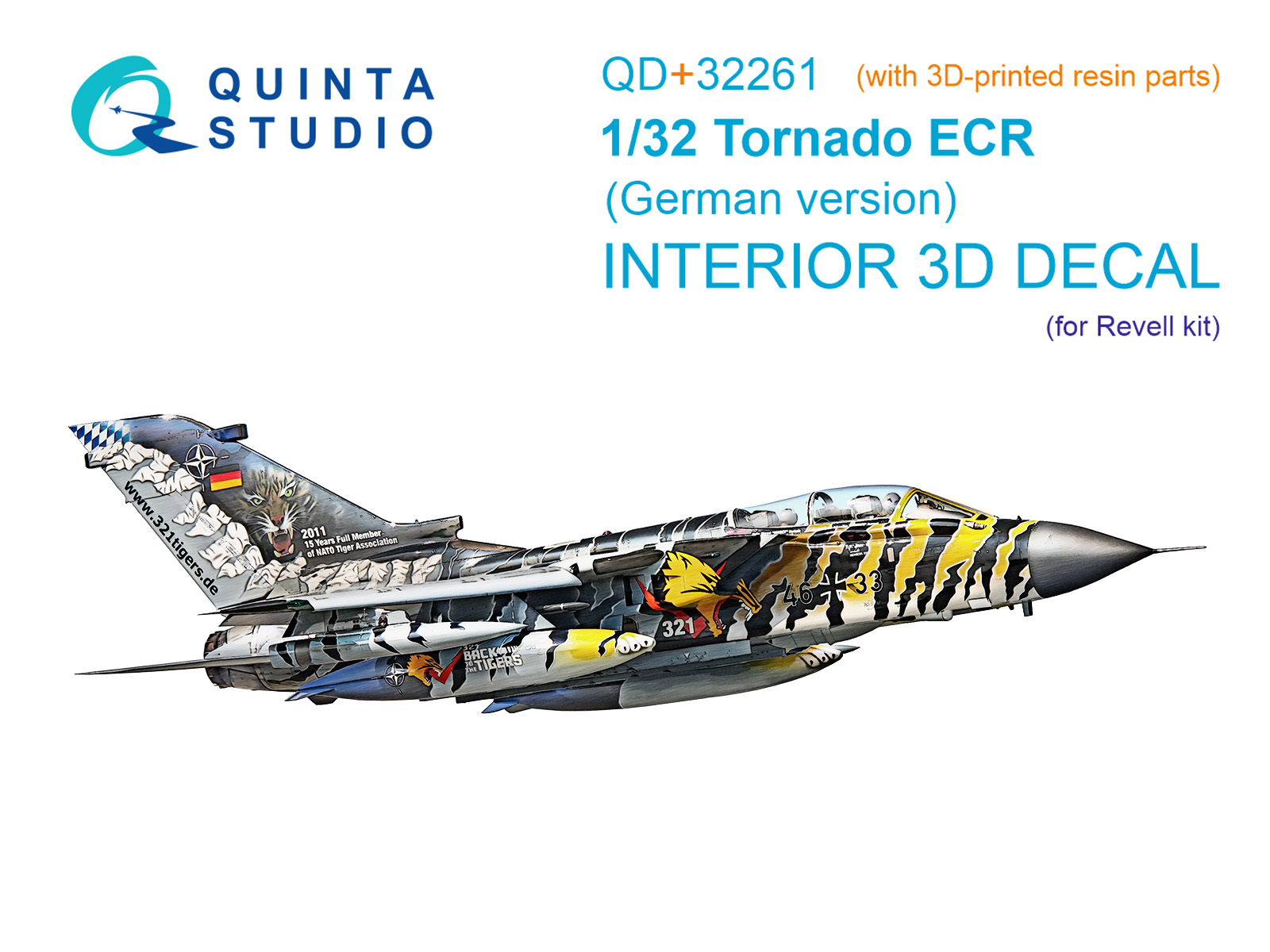 3D Декаль интерьера кабины Tornado ECR (ВВС Германии) (Revell) (с 3D-печатными деталями)