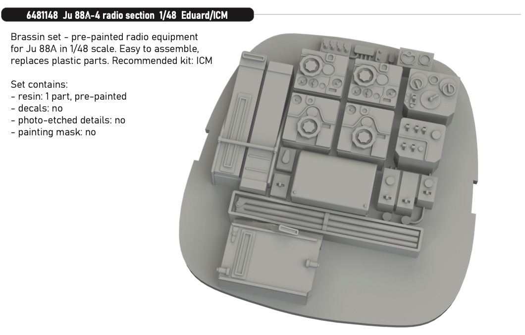 Дополнения из смолы 1/48 Радиостанция Junkers Ju-88A-4 (для модели Eduard/ICM)