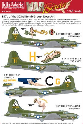 Декаль 1/48 Boeing B-17G Flying Fortress Nose Art of the 303rd BG (4) (Kits-World)