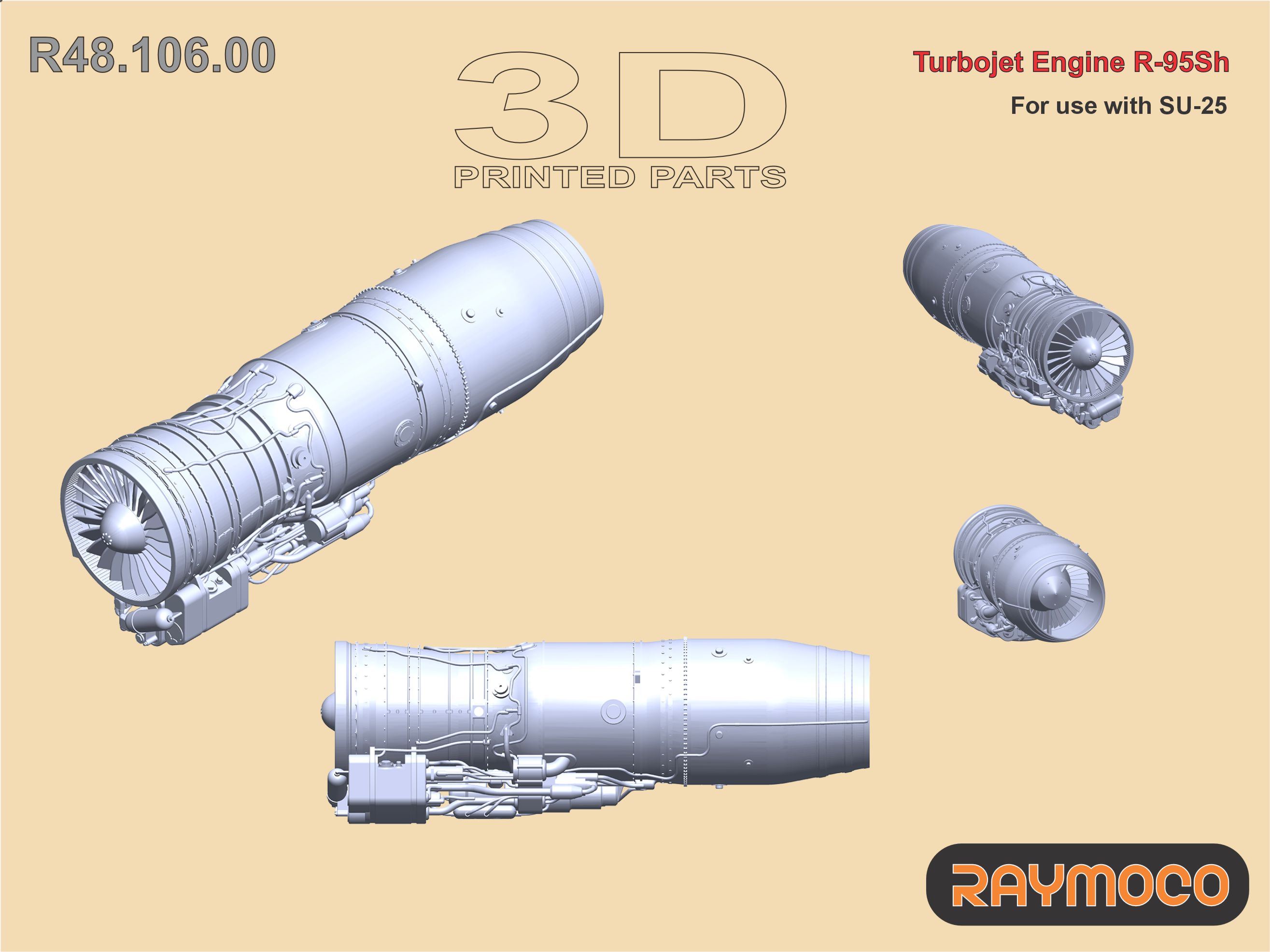 Дополнения из смолы 1/48 Turbo Jet Engine R-95SH (Raymoco)