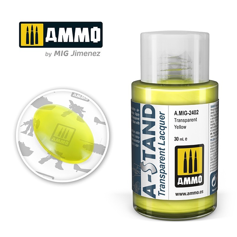 Прозрачный лак A-STAND Transparent Yellow (Ammo Mig) (30ml)