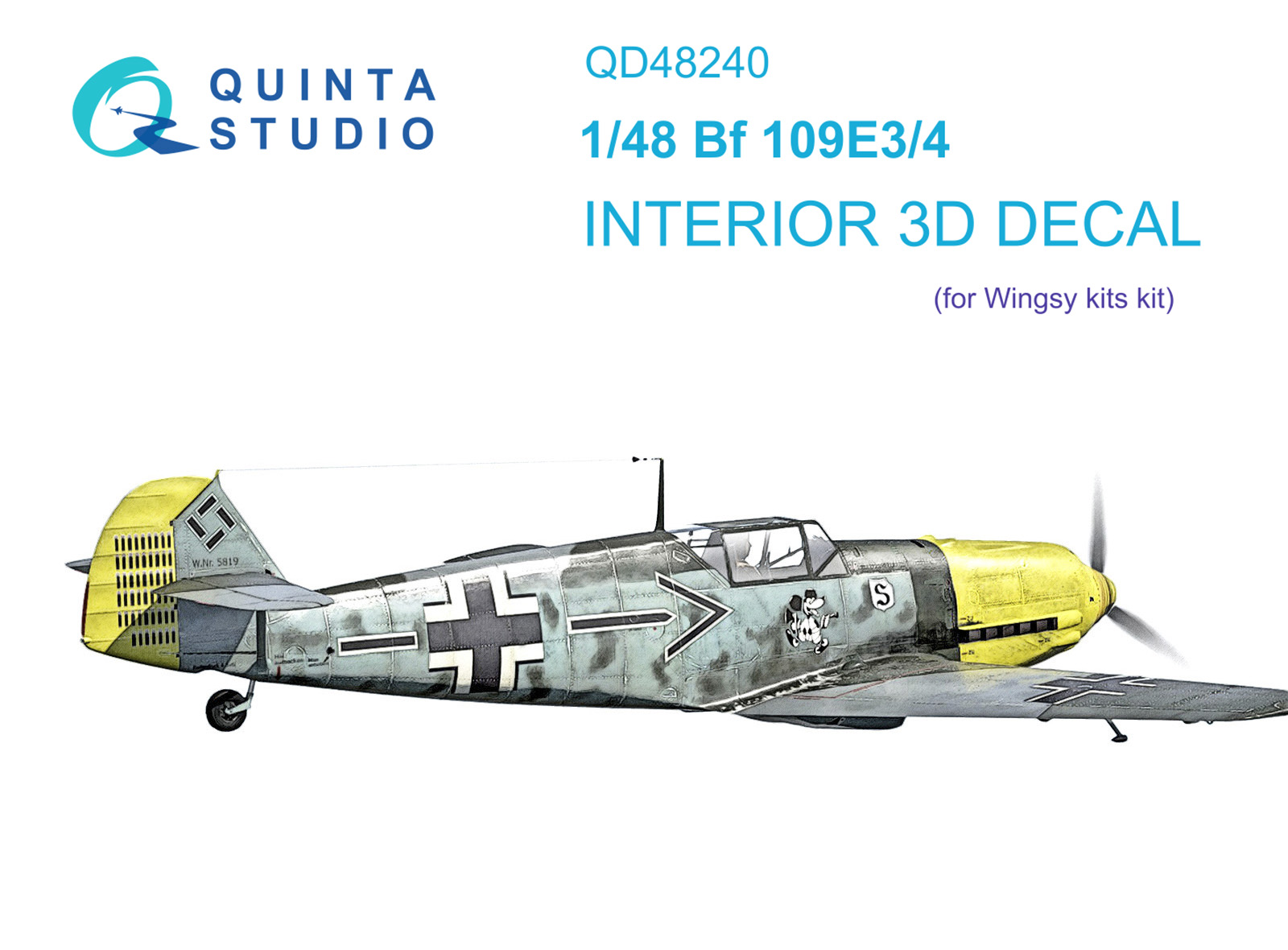 3D Декаль интерьера кабины Bf 109E-3/4 (Wingsy kits)