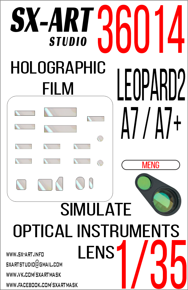 Имитация смотровых приборов 1/35 Leopard 2 A7 / A7+ (MENG)