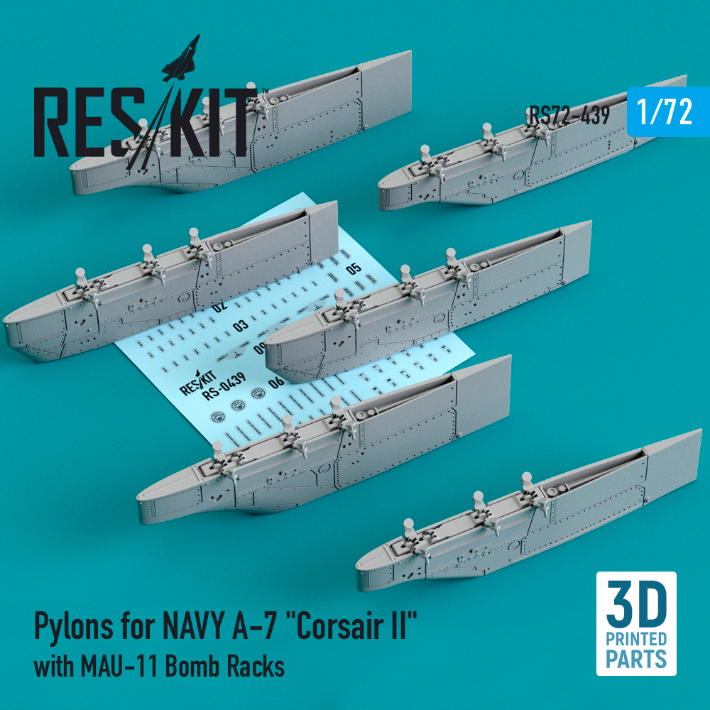 Дополнения из смолы 1/72 Pylons for NAVY LTV A-7 Corsair II with MAU-11 Bomb Racks (ResKit)