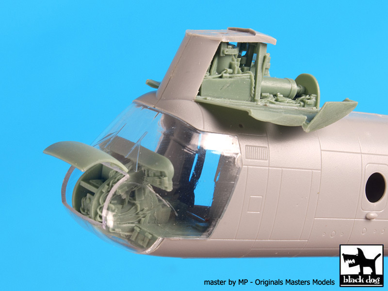 Дополнения из смолы 1/72 Передний двигатель и кабина пилота Boeing CH-46D Sea Knight (Hobby Boss)
