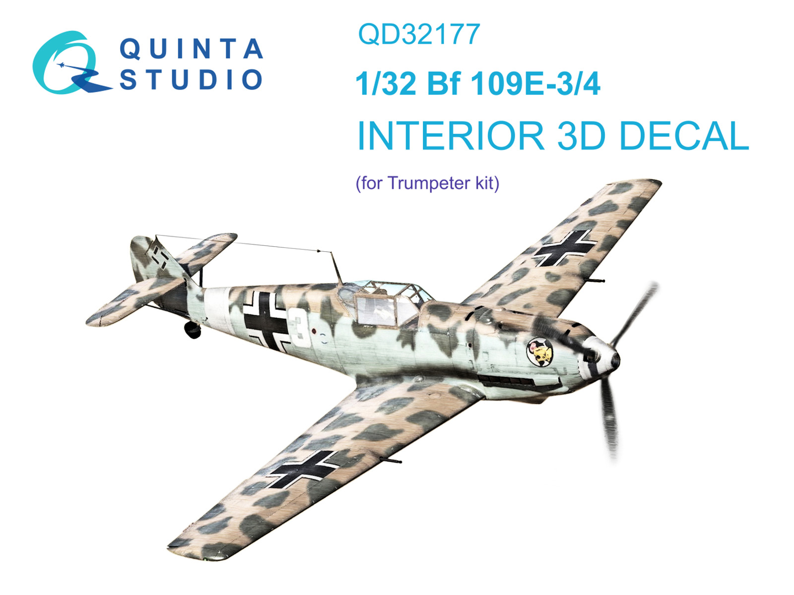 3D Декаль интерьера кабины Bf 109E3/4 (Trumpeter)