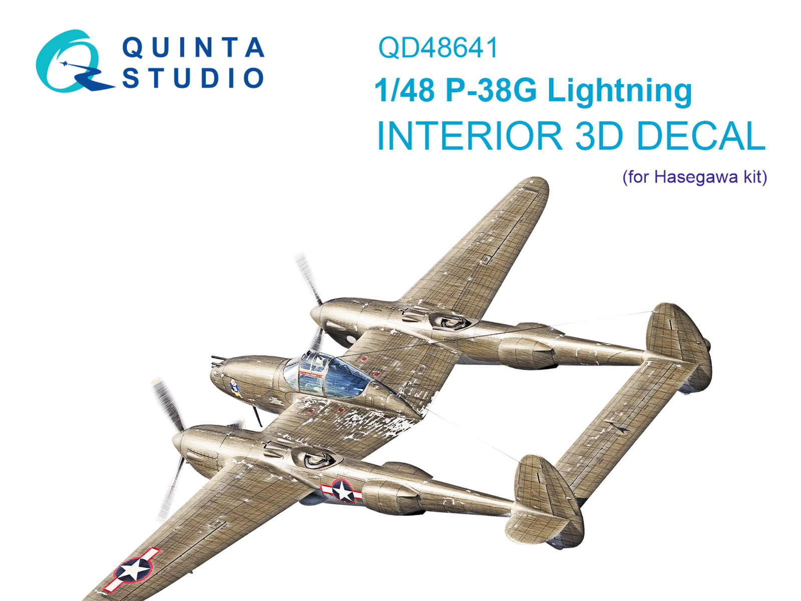 3D Декаль интерьера кабины P-38G Lightning (Hasegawa)