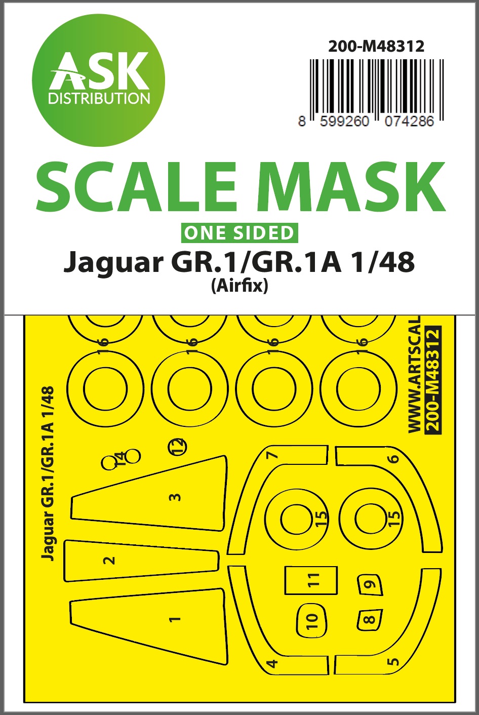 Окрасочная маска 1/48 BAC/SEPECAT Jaguar GR.1/GR.1A (внешняя) (для Airfix) (Art Scale)