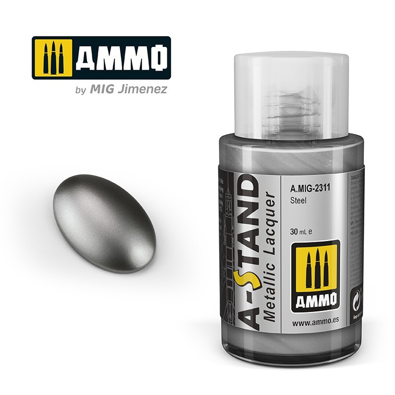 Лак металлик A-STAND Steel (Ammo Mig) (30ml)