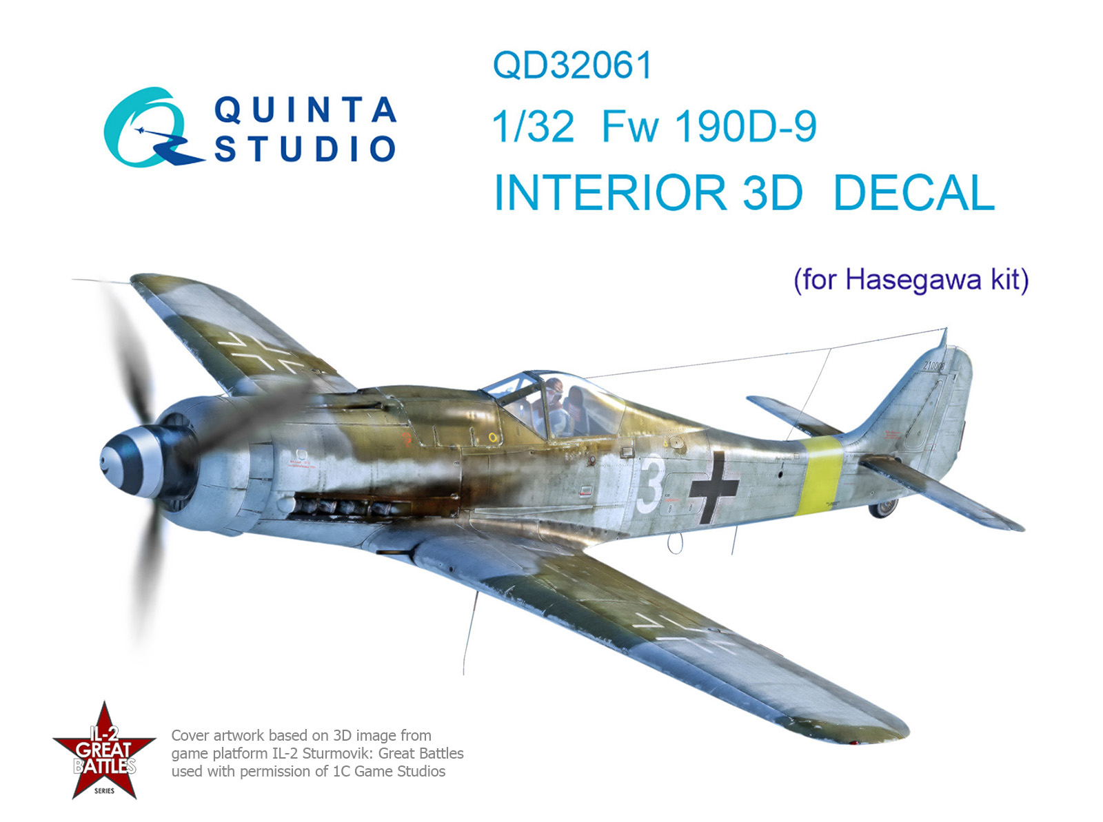 3D Декаль интерьера кабины FW 190D-9 (для модели Hasegawa)