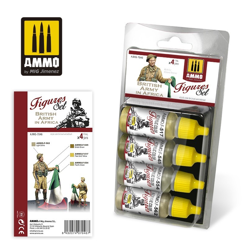 Набор акриловых красок British Army in Africa(Ammo Mig) (4x17ml)