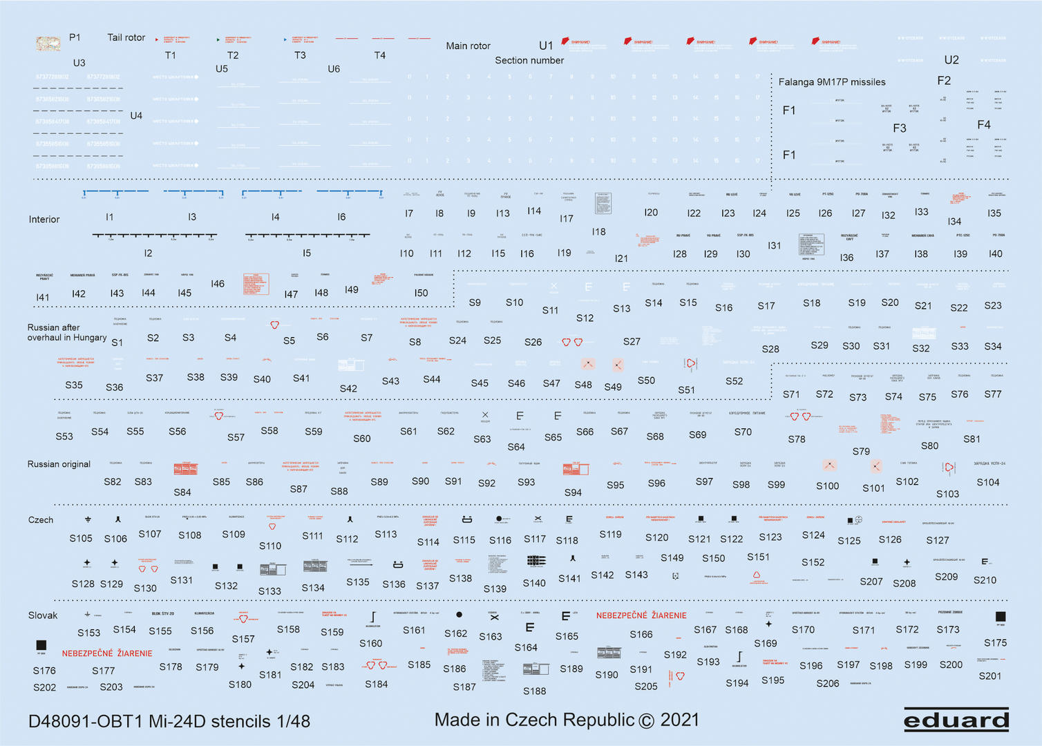 Декаль 1/48 Ми-24Д stencils (ZVE)