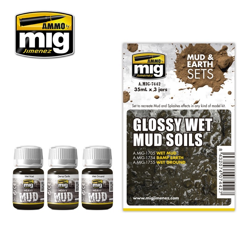 Набор для создания эффектов Glossy Wet Mud Soils (Ammo Mig)