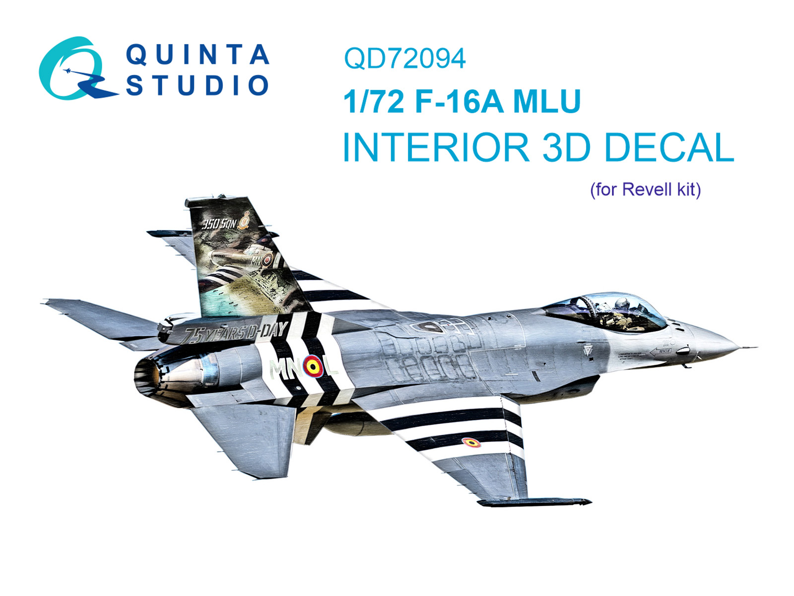 3D Декаль интерьера кабины F-16A MLU (Revell)