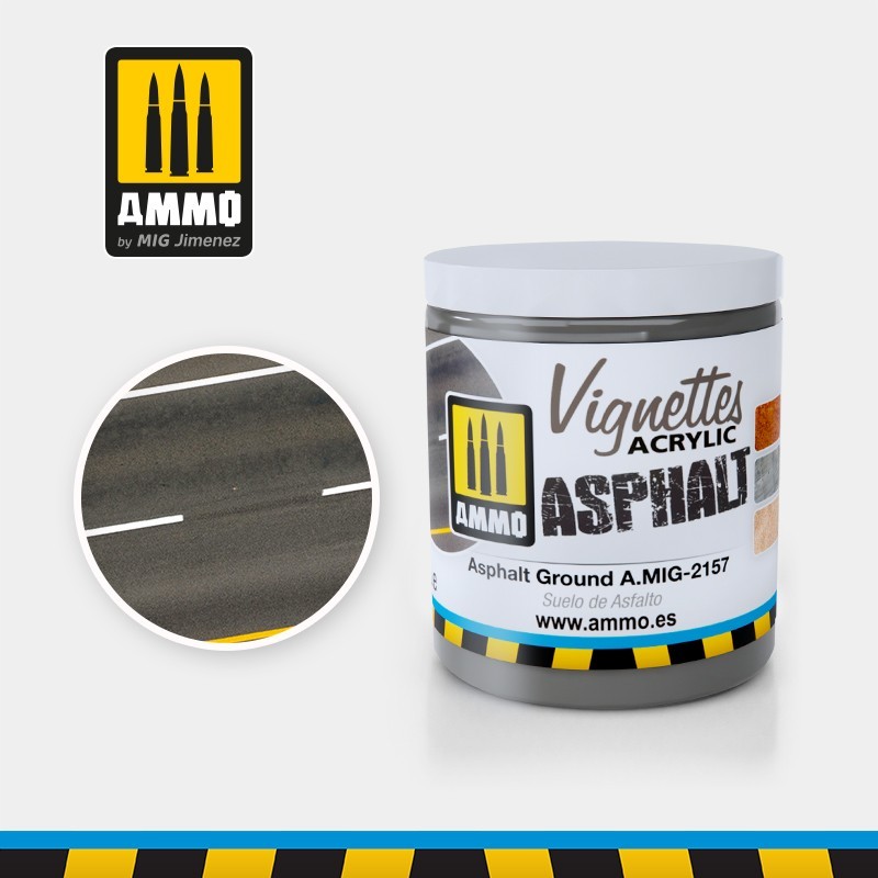 Текстурная паста VIGNETTES Asphalt Ground (100mL) (Ammo Mig)