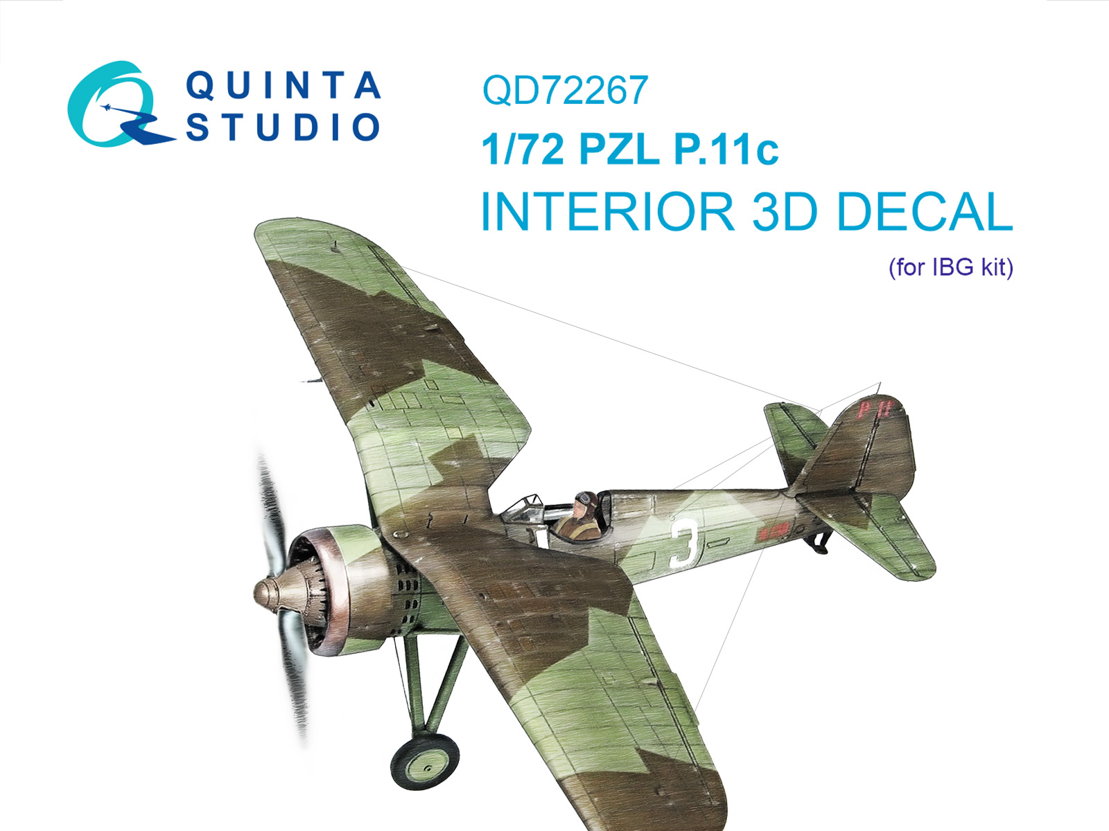3D Декаль интерьера кабины PZL P.11c (IBG)