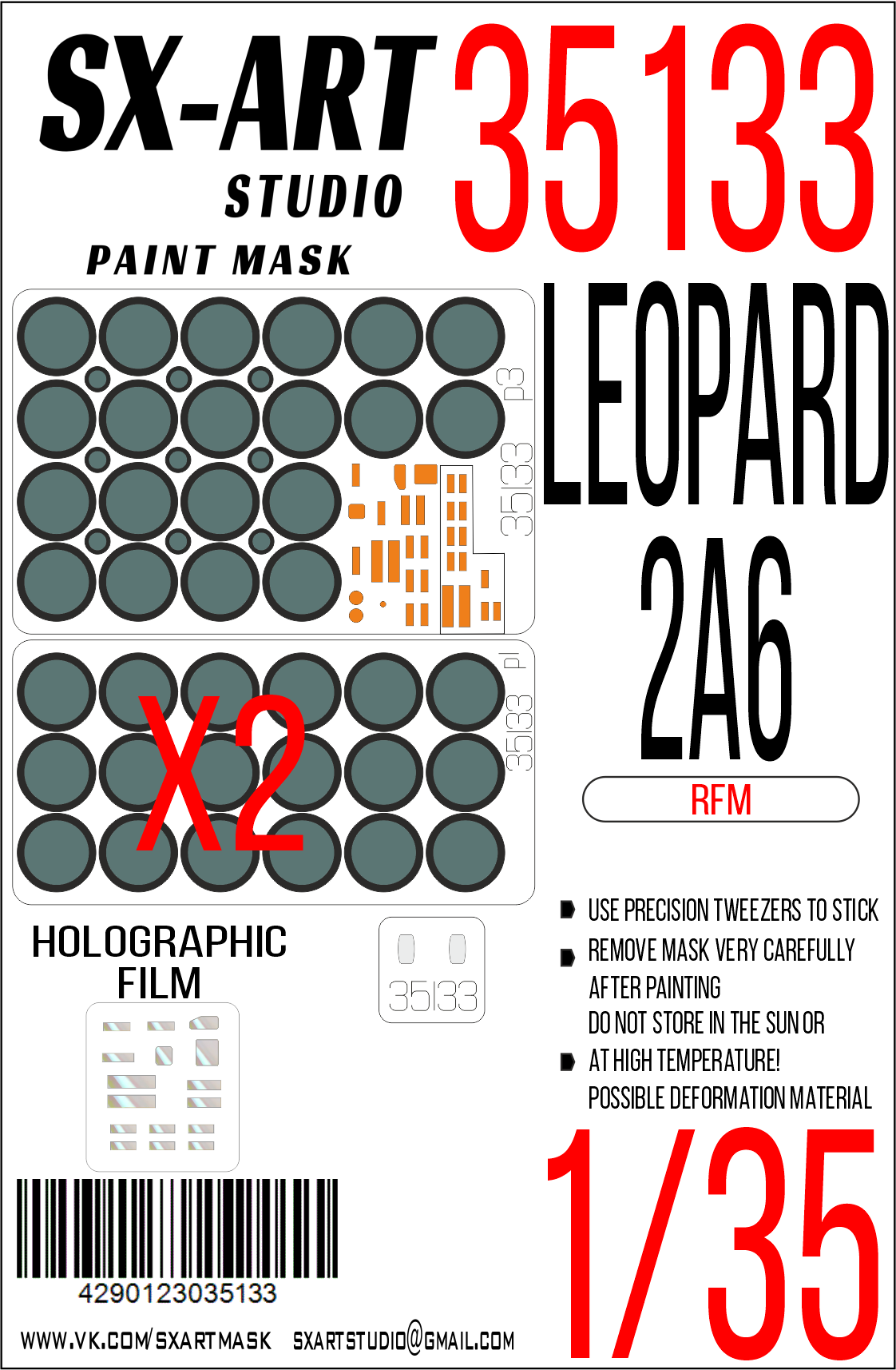Окрасочная маска 1/35 Leopard 2A6 (RFM)