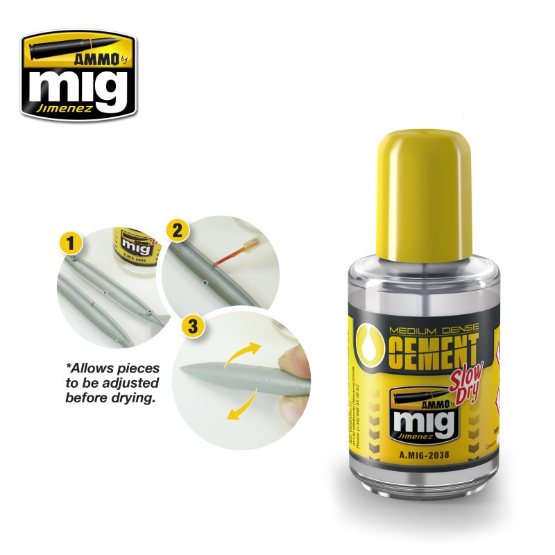 Цементный клей средней плотности (Polyester Plastic Glue) (Ammo Mig) (30ml)