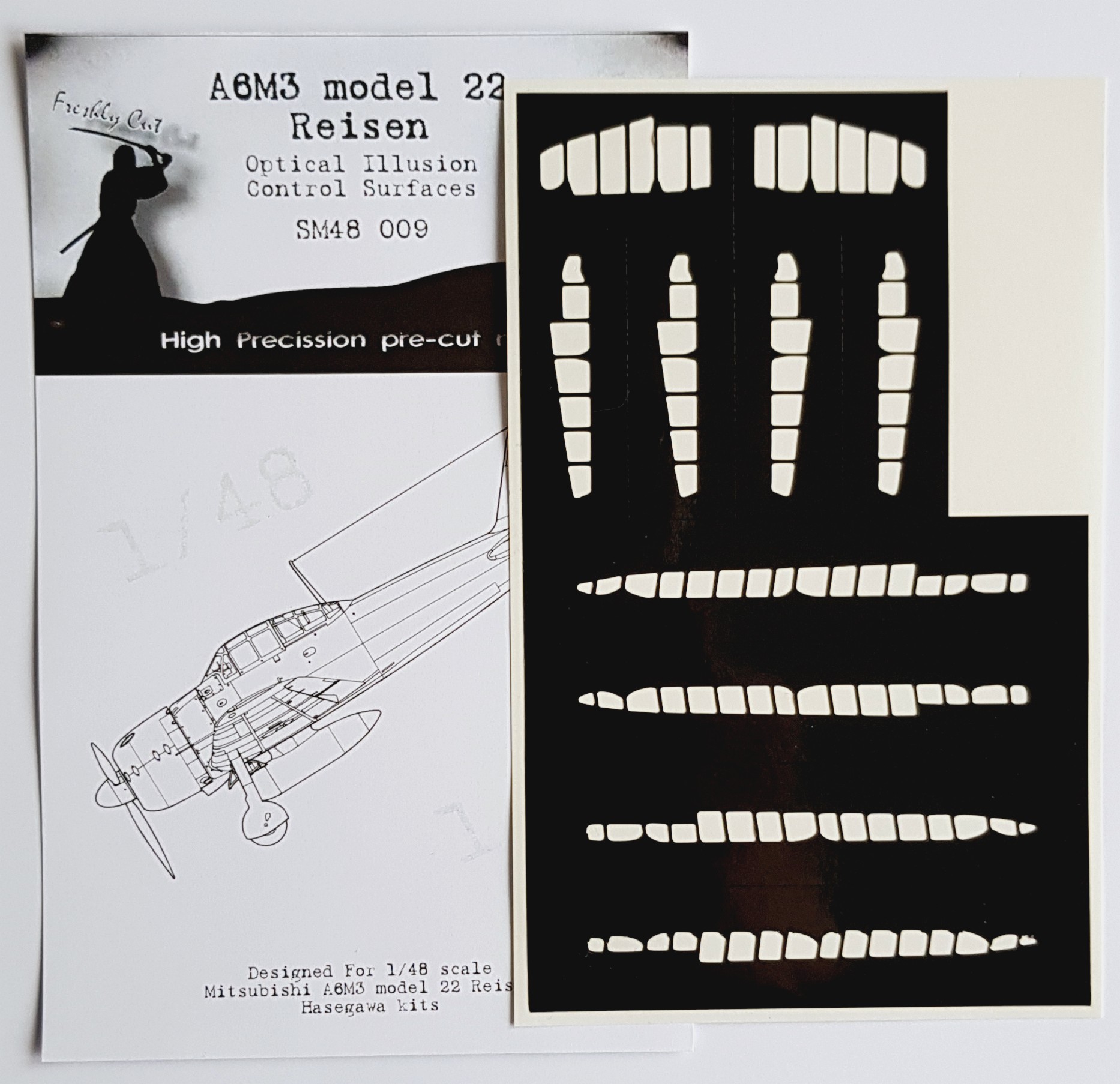 Mitsubishi A6M5/A6M7/A6M8/A6M2-K Reisen 3D/optical illusion paint mask for control surfaces Hasegawa