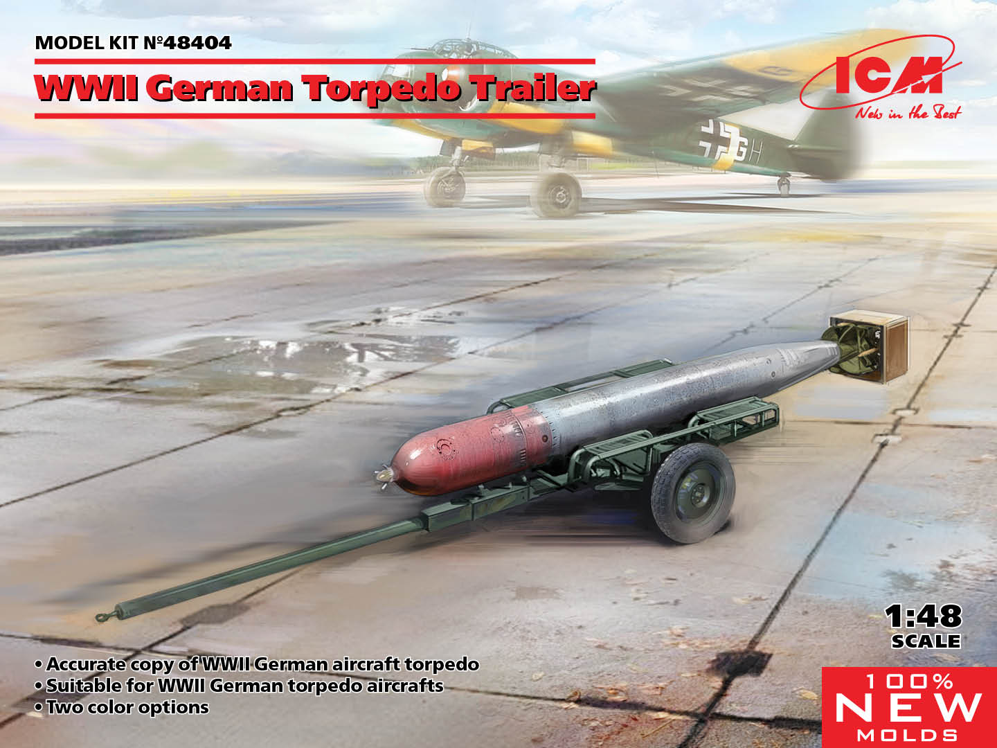 Основание для диорам 1/48 German WWII Torpedo Trailer (2x options) (ICM)