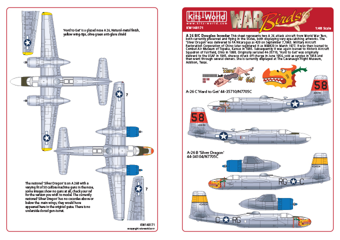 Декаль 1/48 Douglas A-26C  (Kits-World)