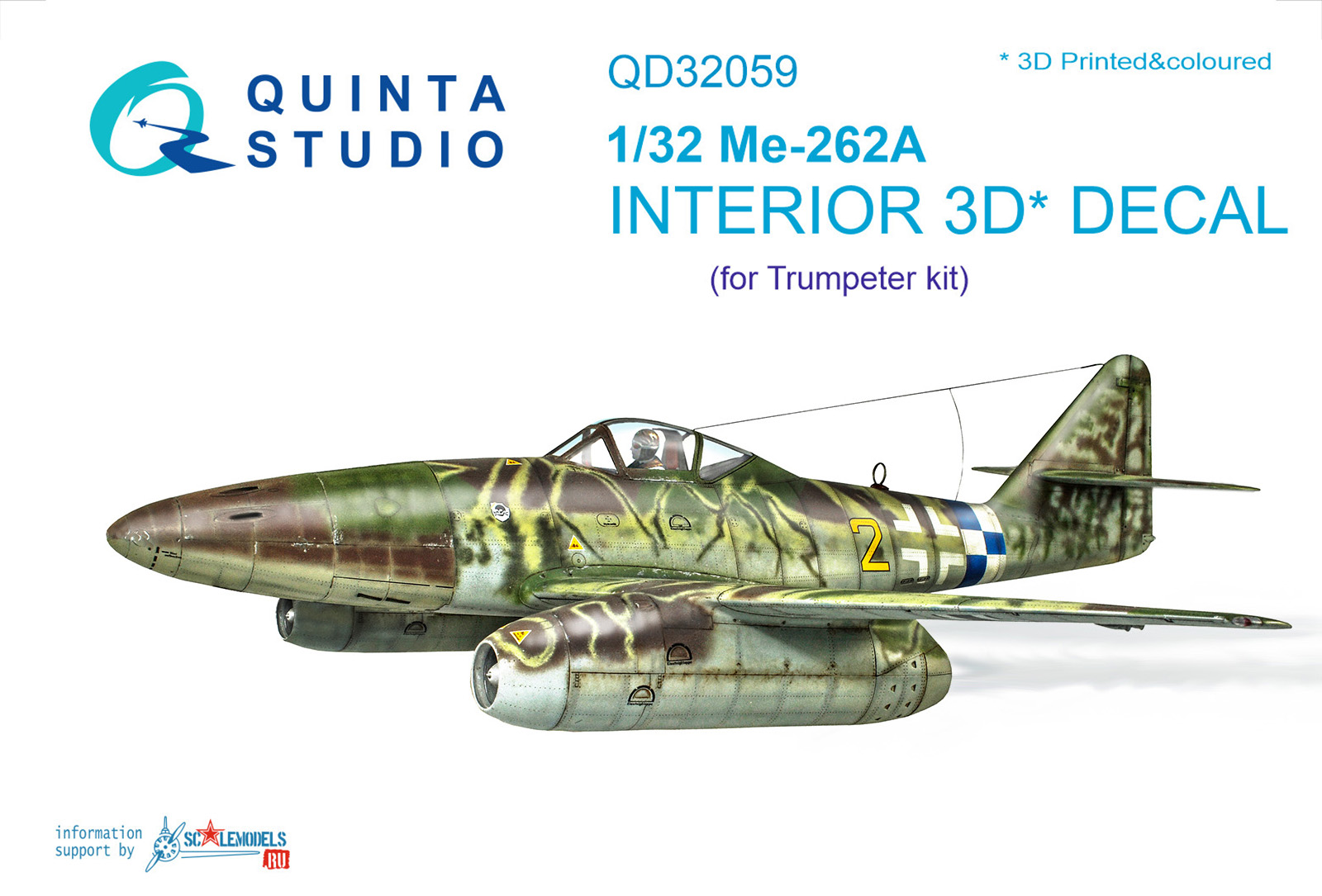 3D Декаль интерьера кабины Me-262A (для модели Trumpeter)
