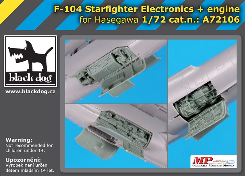 Дополнения из смолы 1/72 Двигатель + электроника Lockheed F-104 Starfighter (для модели Hasegawa)