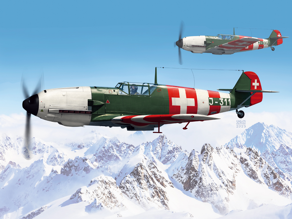 Сборная модель 1/48 Messerschmitt Bf-109E-3a Swiss Air Force Fighter (Wingsy Kits)