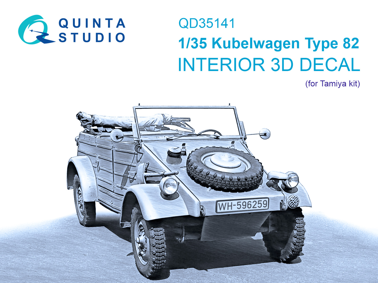 3D Декаль интерьера кабины Kubelwagen Type 82 (Tamiya)