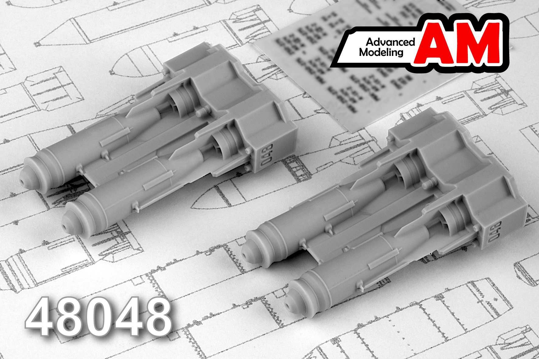 Дополнения из смолы 1/48 ФАБ-250 М-54,фугасная авиабомба калибра 250 кг (Advanced Modeling)