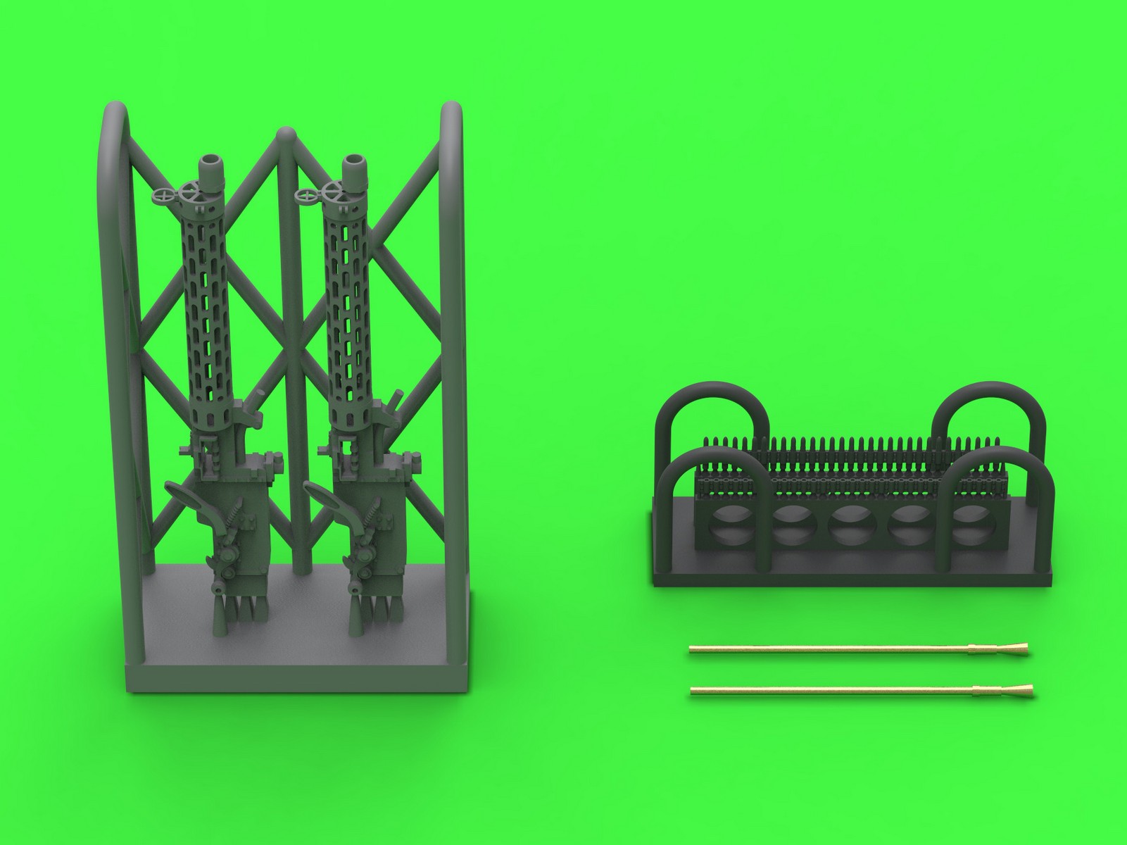 Дополнения из смолы 1/72 Spandau LMG 08/15 (2 pcs) (c длинной рукояткой)