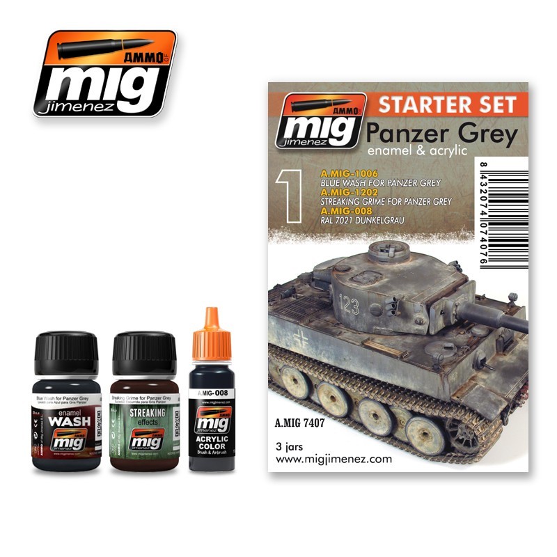 Набор для тонировки Panzer Grey Starter Set (Ammo Mig)