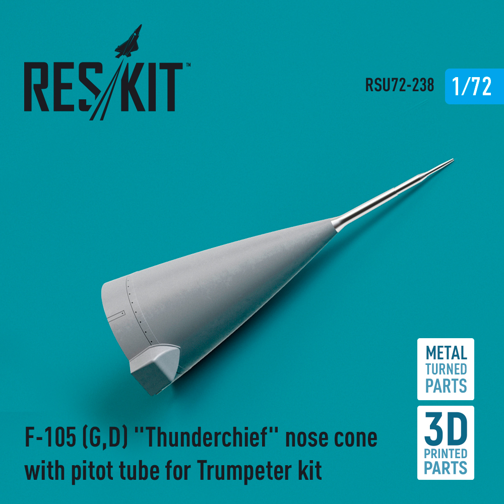 Дополнения из смолы 1/72 Republic F-105D/F-105G Thunderchief nose cone with pitot tube (ResKit)