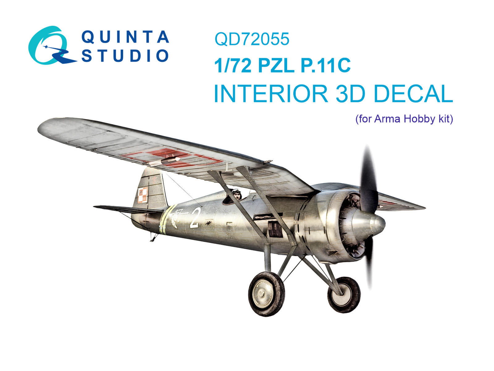 3D Декаль интерьера кабины PZL P.11С (Arma Hobby)