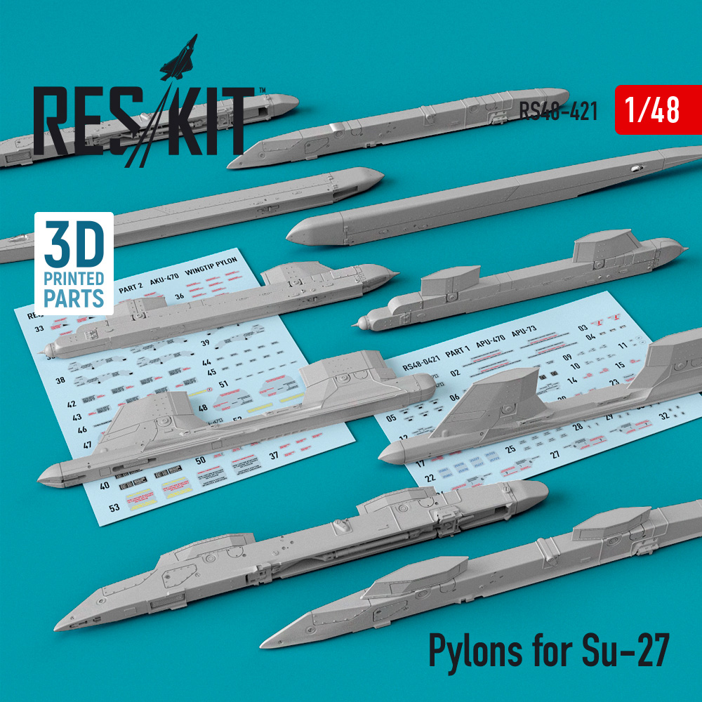 Дополнения из смолы 1/48 Pylons for Sukhoi Su-27 (ResKit)