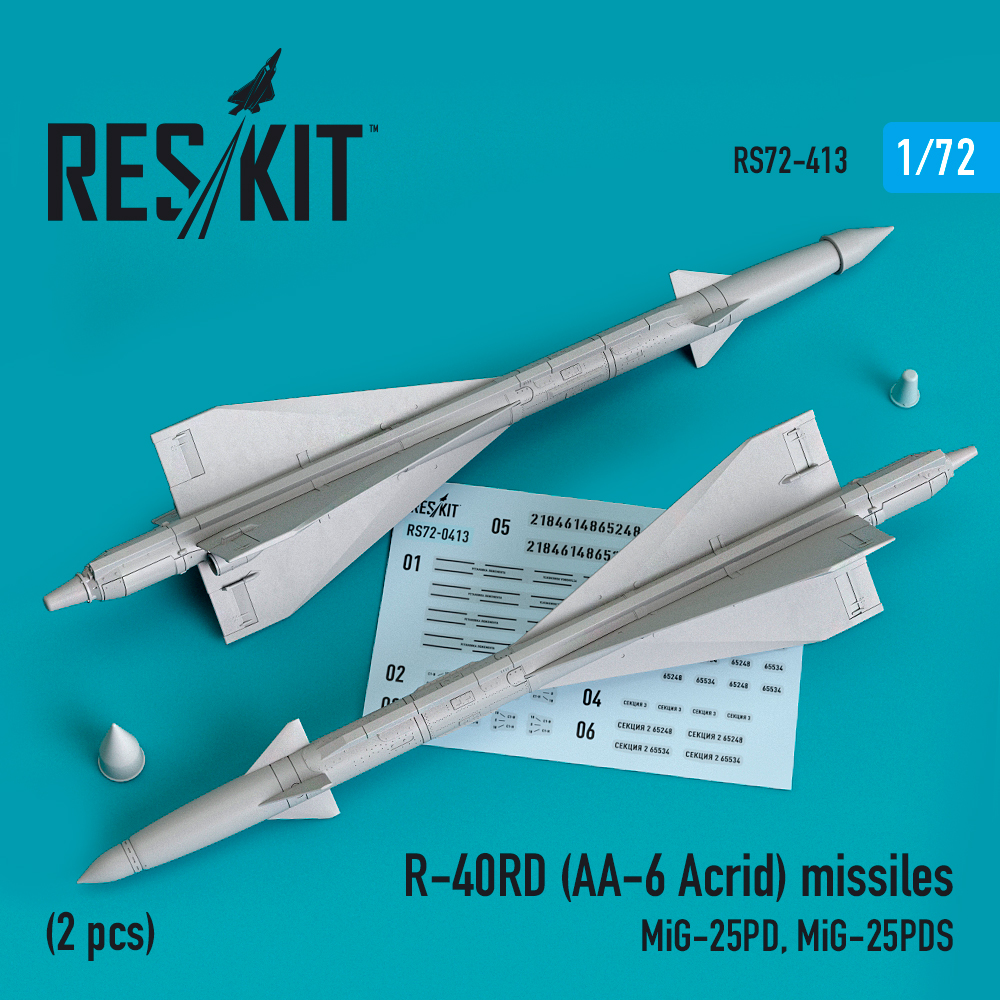 Дополнения из смолы 1/72 R-40RD (AA-6 Acrid) missiles (2 pcs) (ResKit)