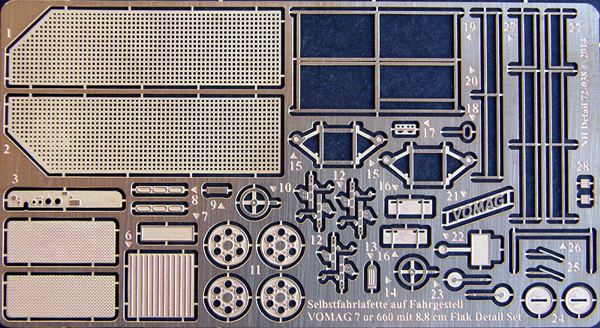 Дополнения 1/72 Sd.Kfz.Vomag с 88-миллиметровой зенитной пушкой на задней части (Roden)